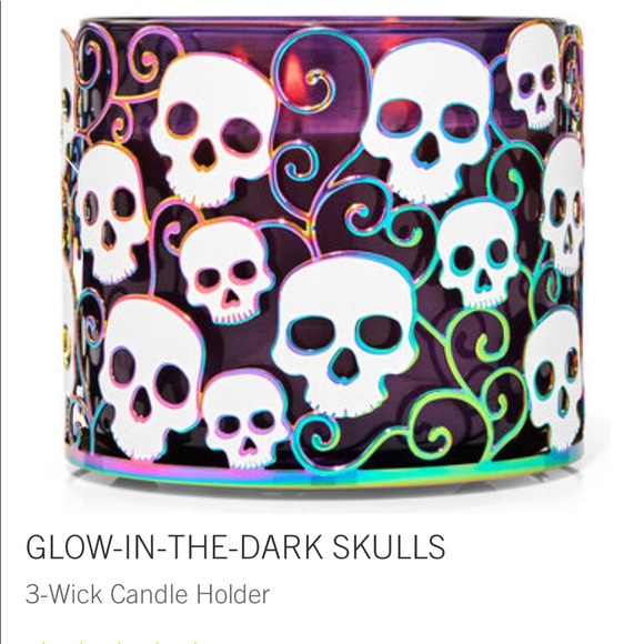 New. Bath and body works 3 wick skull candle holder - Picture 1 of 3